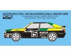 Decal – Audi Quattro Rally - Rallye Monte Carlo 1981 – Mouton / Arrii 1/24